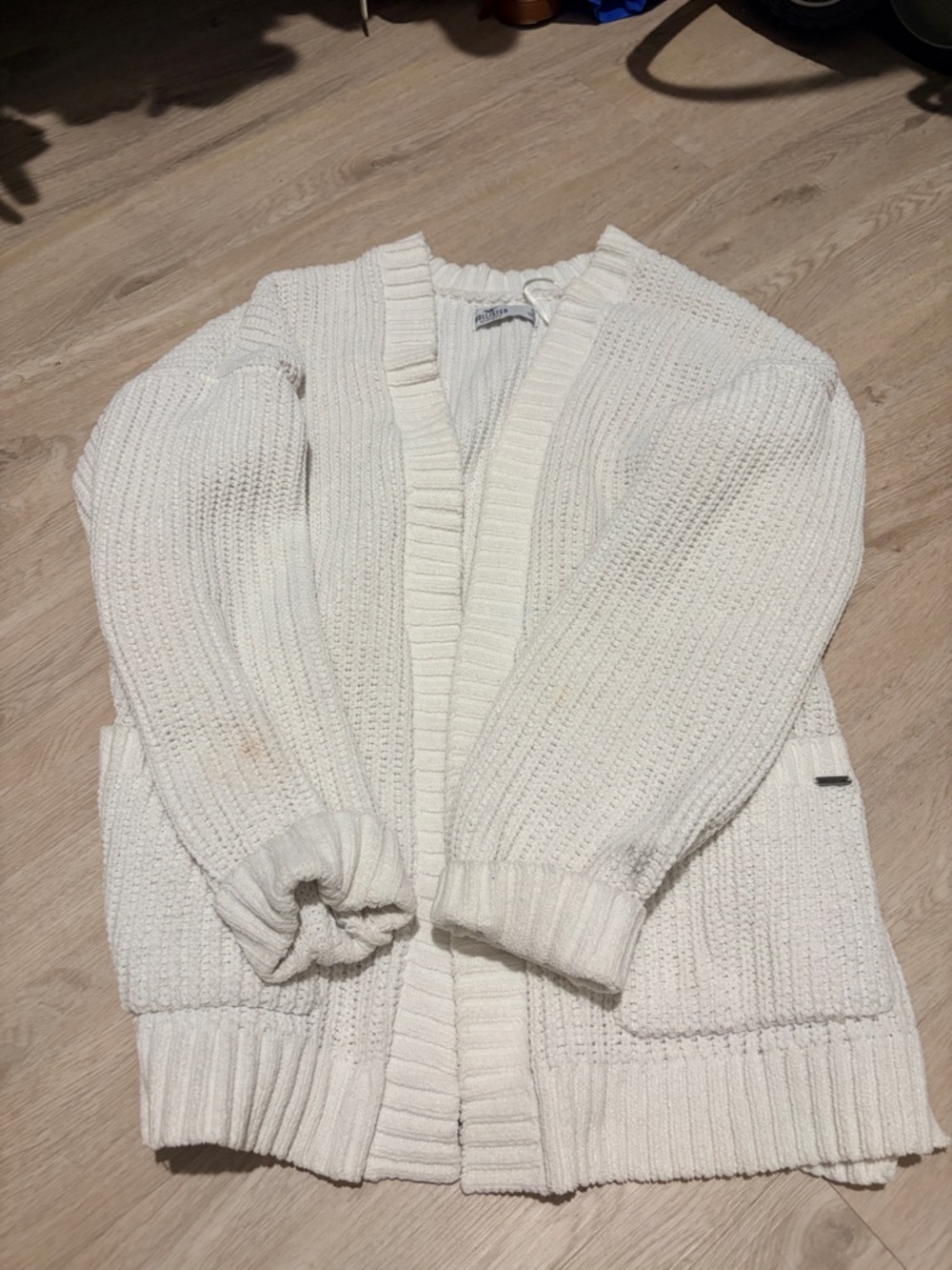 Hollister Cream Open-Front Chunky Knit Cardigan